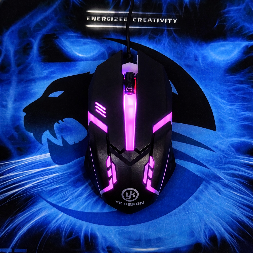 YK Design YK-111 Gaming Mouse + Fare Altığı Set – RGB Ledli Oyuncu Faresi