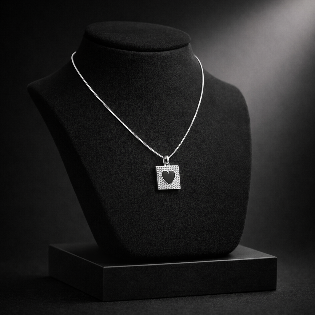 Kişiye Özel Çelik Kolye - Kalp İçinde Fotoğraf