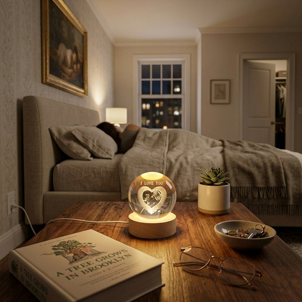 Kalpli Kar Küresi - Dekoratif Romantik Süs