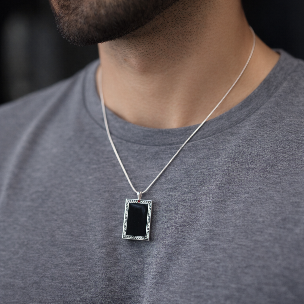 Kişiye Özel Çelik Kolye - İsim, Fotoğraf, Tarih