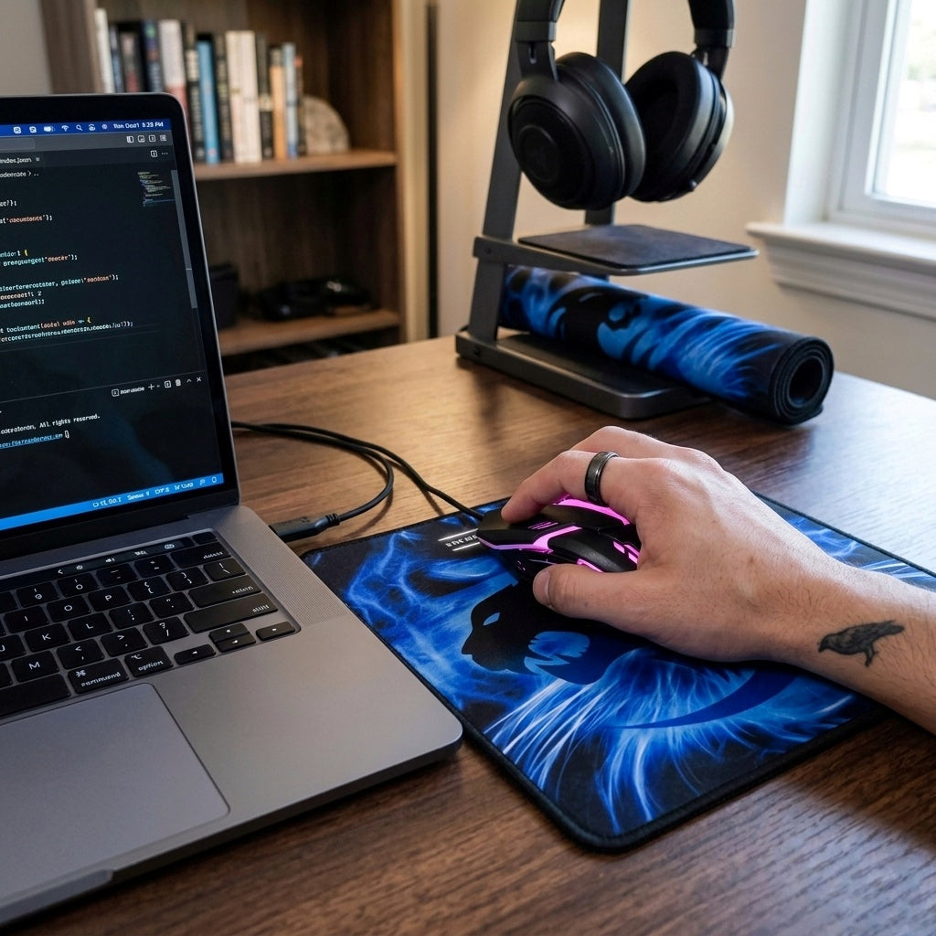 YK Design YK-111 Gaming Mouse + Fare Altığı Set – RGB Ledli Oyuncu Faresi