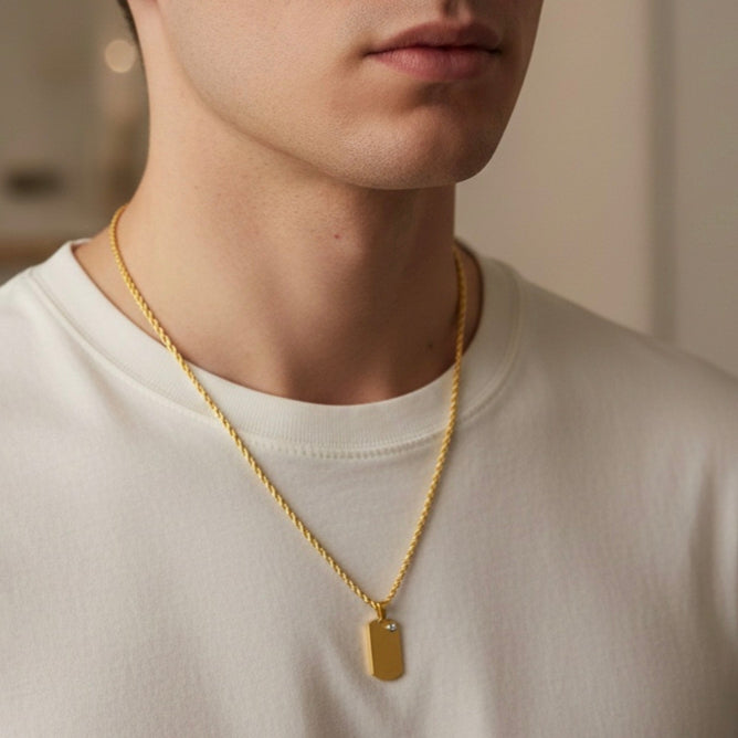 Kişiye Özel Çelik Kolye - İsim ve Tarih