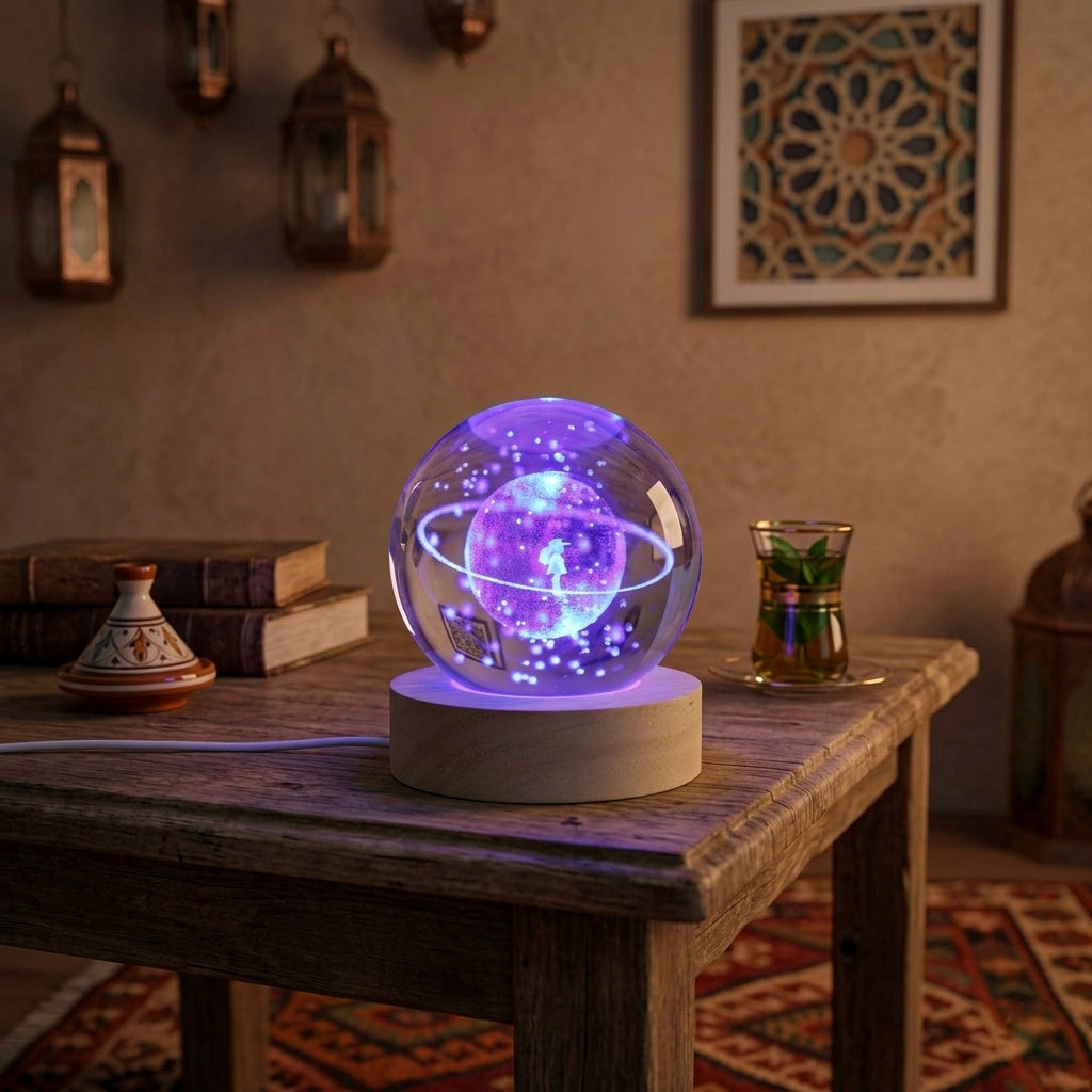 Renkli Satürn Kar Küresi